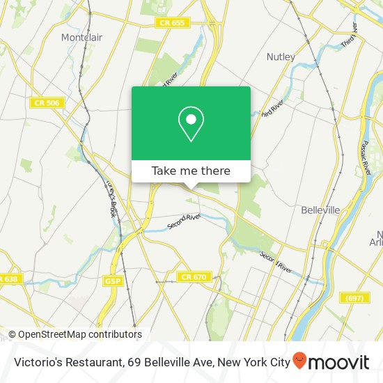 Mapa de Victorio's Restaurant, 69 Belleville Ave