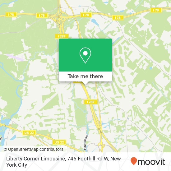 Mapa de Liberty Corner Limousine, 746 Foothill Rd W