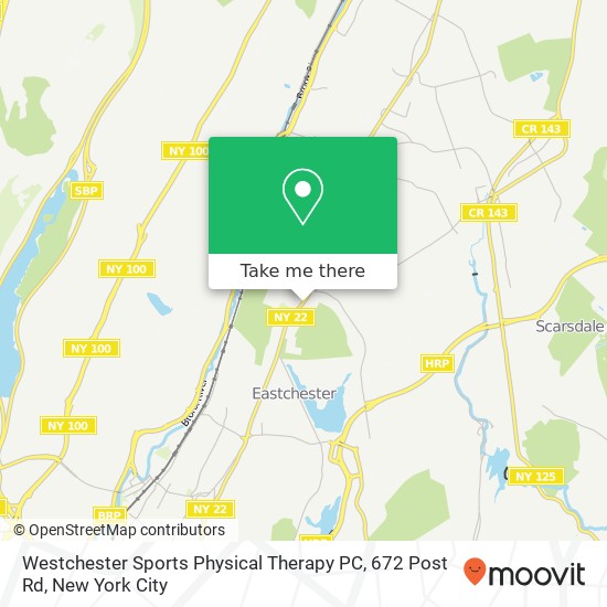 Mapa de Westchester Sports Physical Therapy PC, 672 Post Rd