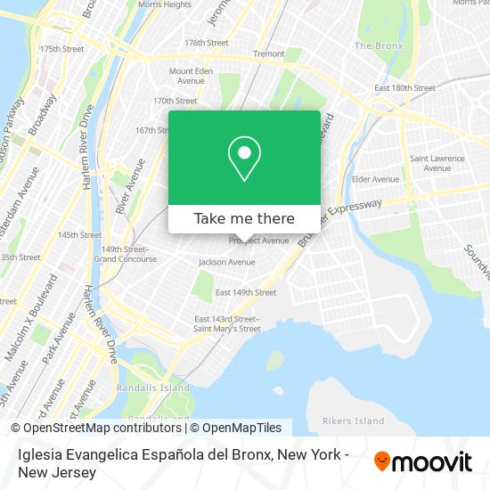 Iglesia Evangelica Española del Bronx map