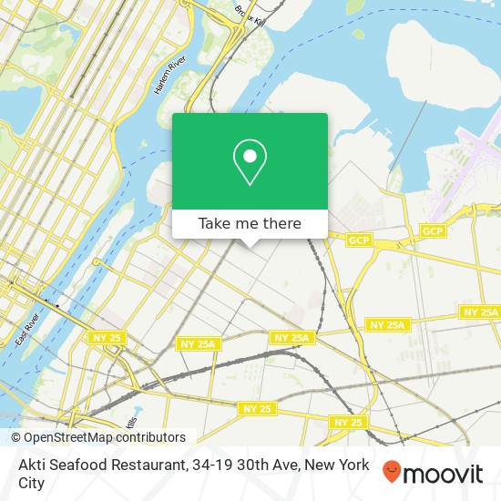 Mapa de Akti Seafood Restaurant, 34-19 30th Ave
