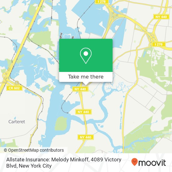 Allstate Insurance: Melody Minkoff, 4089 Victory Blvd map