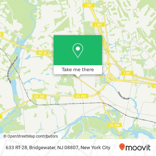 Mapa de 633 RT-28, Bridgewater, NJ 08807
