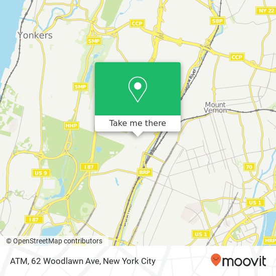Mapa de ATM, 62 Woodlawn Ave