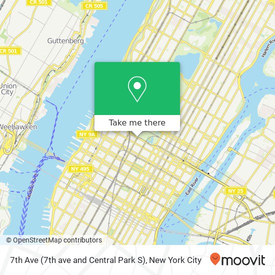 Mapa de 7th Ave (7th ave and Central Park S), New York, NY 10019