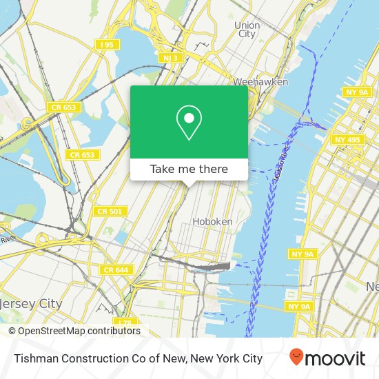 Tishman Construction Co of New map