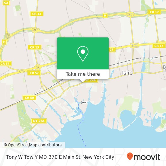 Mapa de Tony W Tow Y MD, 370 E Main St