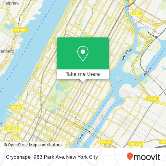 Cryoshape,, 983 Park Ave map