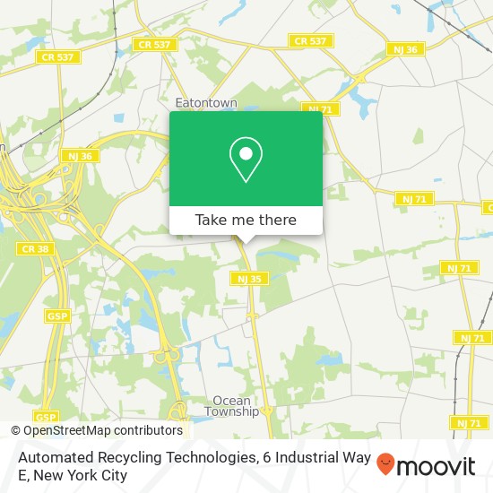 Mapa de Automated Recycling Technologies, 6 Industrial Way E