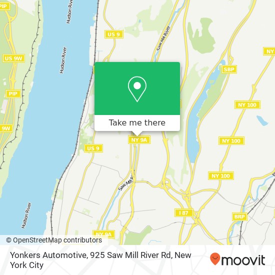 Mapa de Yonkers Automotive, 925 Saw Mill River Rd