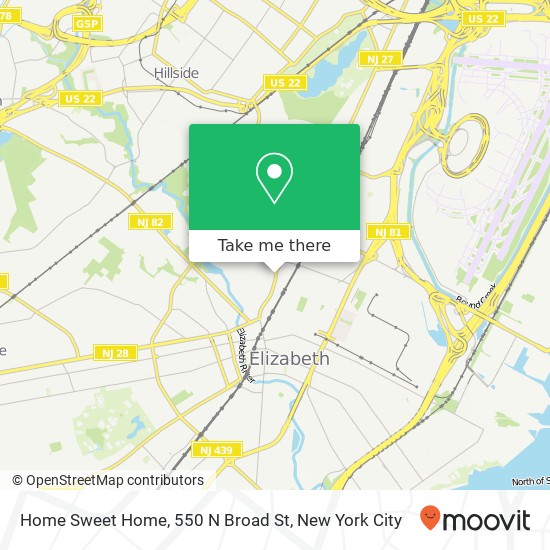 Mapa de Home Sweet Home, 550 N Broad St