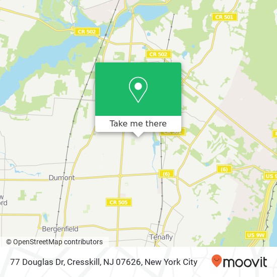 Mapa de 77 Douglas Dr, Cresskill, NJ 07626