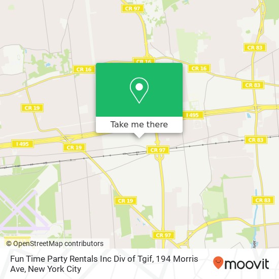 Mapa de Fun Time Party Rentals Inc Div of Tgif, 194 Morris Ave