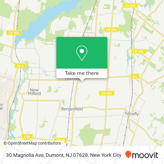 Mapa de 30 Magnolia Ave, Dumont, NJ 07628