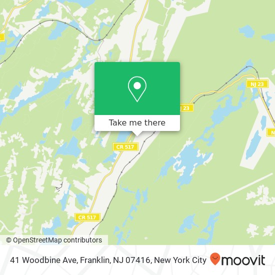 Mapa de 41 Woodbine Ave, Franklin, NJ 07416