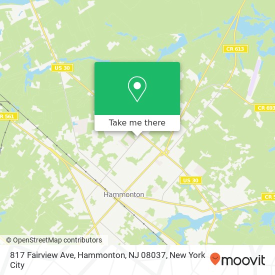 Mapa de 817 Fairview Ave, Hammonton, NJ 08037