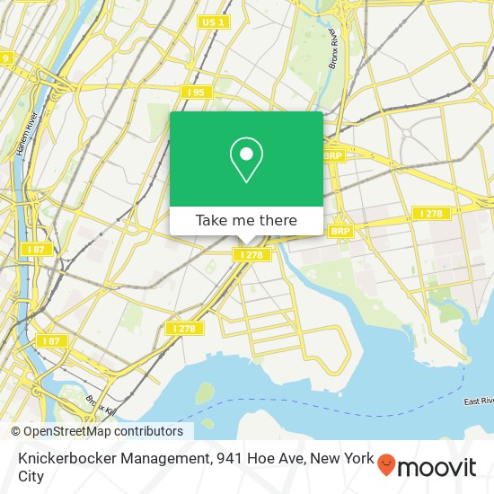 Mapa de Knickerbocker Management, 941 Hoe Ave
