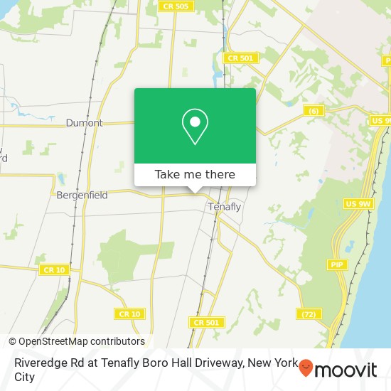 Riveredge Rd at Tenafly Boro Hall Driveway map