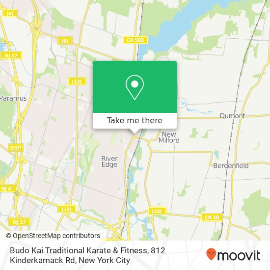 Mapa de Budo Kai Traditional Karate & Fitness, 812 Kinderkamack Rd