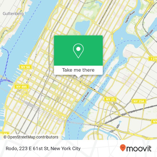 Rodo, 223 E 61st St map