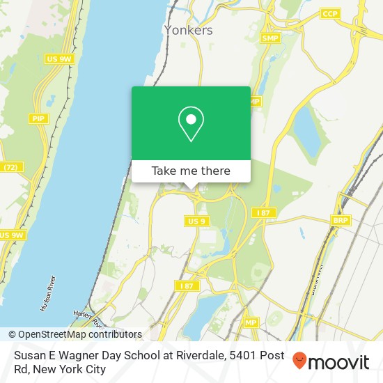 Susan E Wagner Day School at Riverdale, 5401 Post Rd map