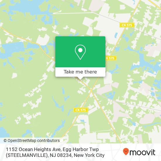 Mapa de 1152 Ocean Heights Ave, Egg Harbor Twp (STEELMANVILLE), NJ 08234