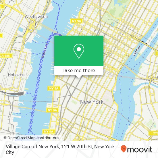 Mapa de Village Care of New York, 121 W 20th St