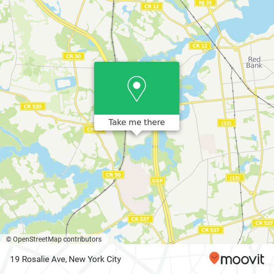 Mapa de 19 Rosalie Ave, Lincroft, NJ 07738