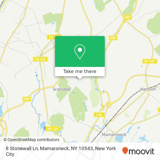 Mapa de 8 Stonewall Ln, Mamaroneck, NY 10543