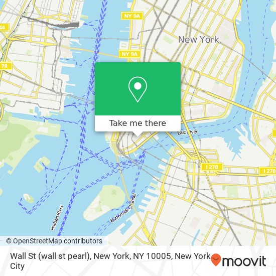 Wall St (wall st pearl), New York, NY 10005 map