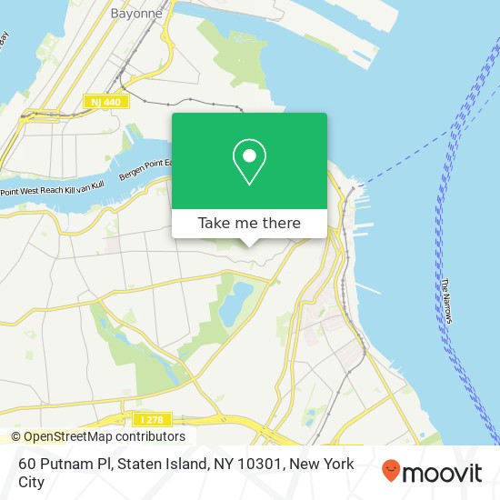 Mapa de 60 Putnam Pl, Staten Island, NY 10301