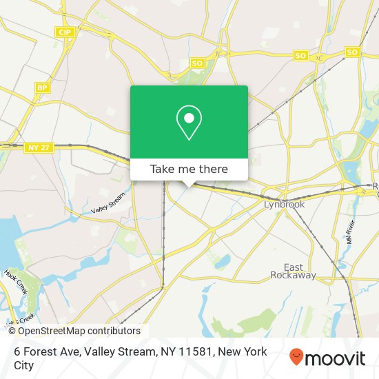 Mapa de 6 Forest Ave, Valley Stream, NY 11581