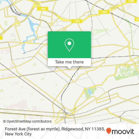 Mapa de Forest Ave (forest av myrtle), Ridgewood, NY 11385