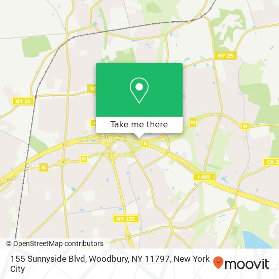Mapa de 155 Sunnyside Blvd, Woodbury, NY 11797