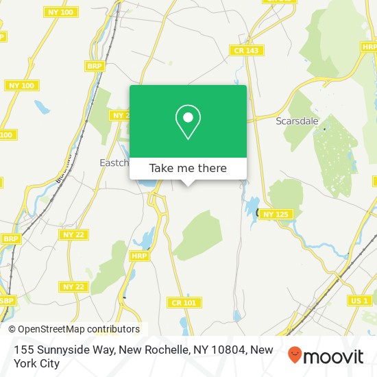 Mapa de 155 Sunnyside Way, New Rochelle, NY 10804