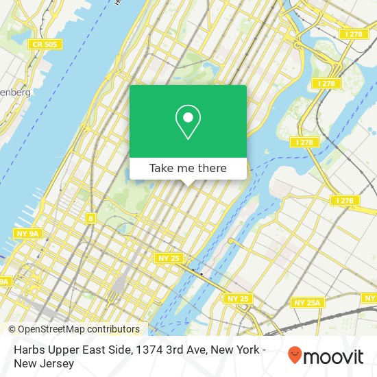 Mapa de Harbs Upper East Side, 1374 3rd Ave