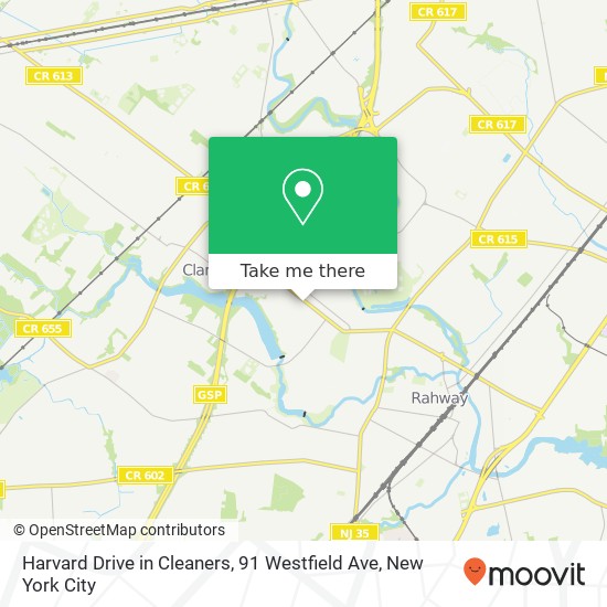 Mapa de Harvard Drive in Cleaners, 91 Westfield Ave