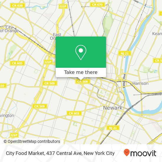 Mapa de City Food Market, 437 Central Ave