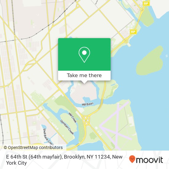 Mapa de E 64th St (64th mayfair), Brooklyn, NY 11234