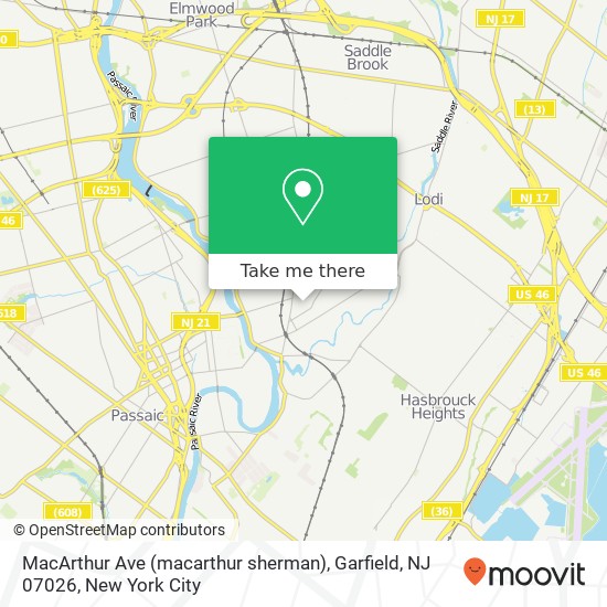 MacArthur Ave (macarthur sherman), Garfield, NJ 07026 map