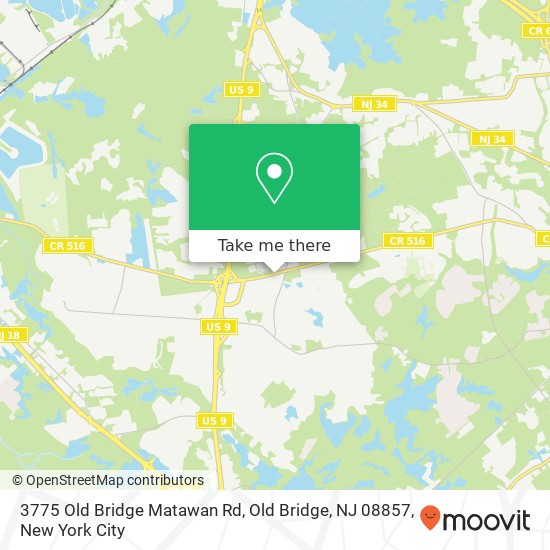 Mapa de 3775 Old Bridge Matawan Rd, Old Bridge, NJ 08857