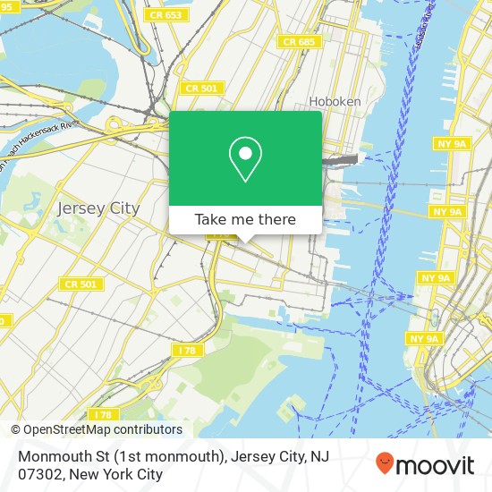 Mapa de Monmouth St (1st monmouth), Jersey City, NJ 07302