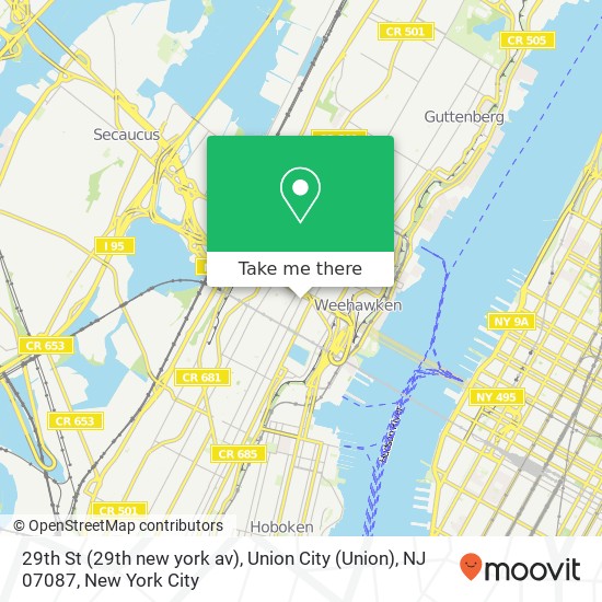 29th St (29th new york av), Union City (Union), NJ 07087 map