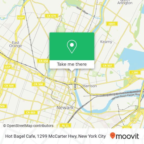 Hot Bagel Cafe, 1299 McCarter Hwy map