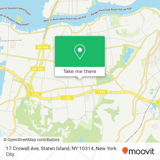 Mapa de 17 Crowell Ave, Staten Island, NY 10314