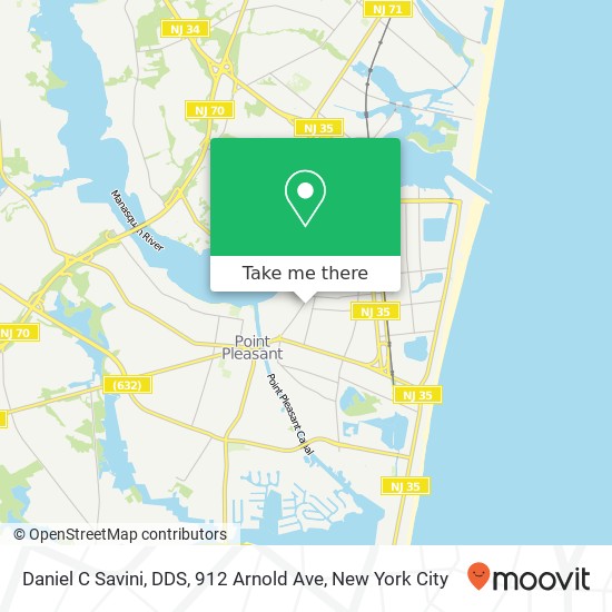 Mapa de Daniel C Savini, DDS, 912 Arnold Ave