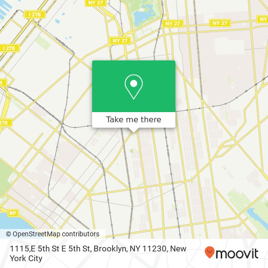 Mapa de 1115,E 5th St E 5th St, Brooklyn, NY 11230