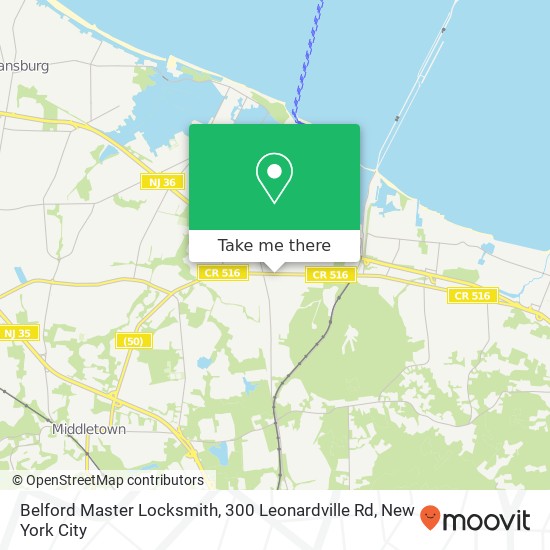 Mapa de Belford Master Locksmith, 300 Leonardville Rd