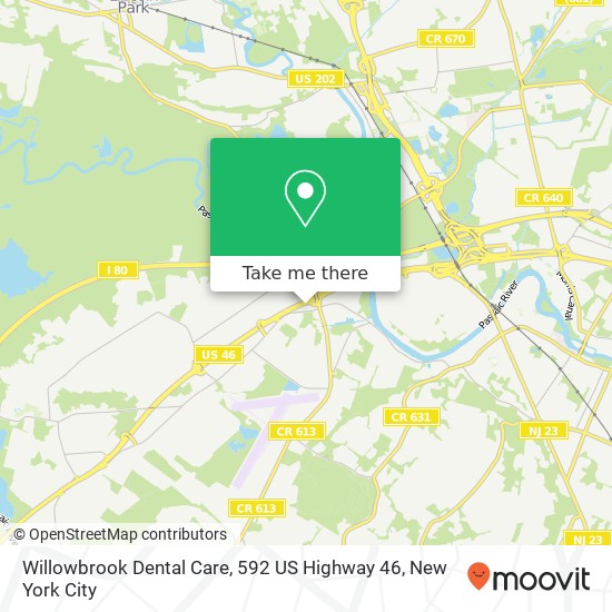 Willowbrook Dental Care, 592 US Highway 46 map