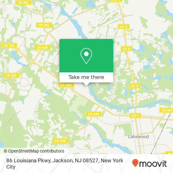 Mapa de 86 Louisiana Pkwy, Jackson, NJ 08527